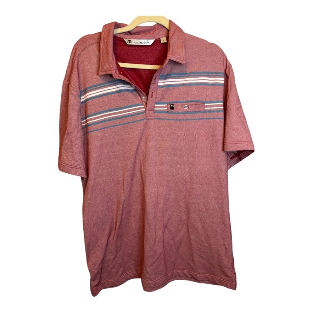 Travis Mathew Shirt Men's Size‎ XL Golf Polo Stripes Red